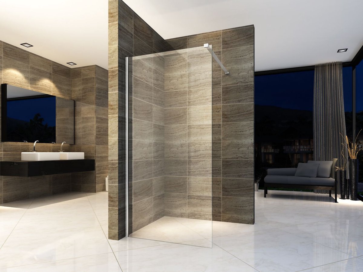 ALONI inloopdouchewand – 120x200 cm – 8 mm veiligheidsglas