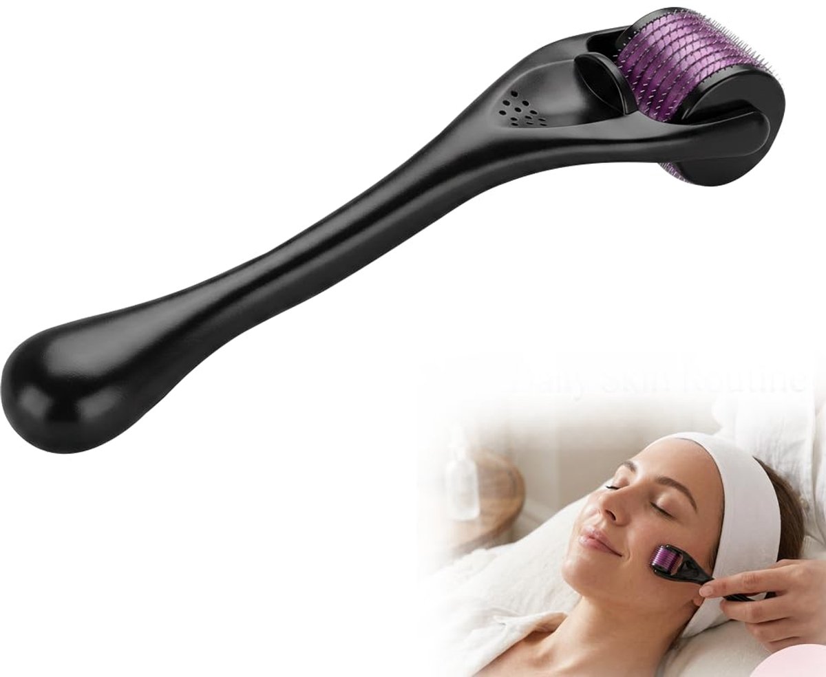 Derma Roller Voor Gezicht Baard Haar, Microneedling Roller Met Ergonomische Handgreep, Micronaald Roller Voor Hoofdhuid Gezichtsverzorging En Dagelijks Gebruik