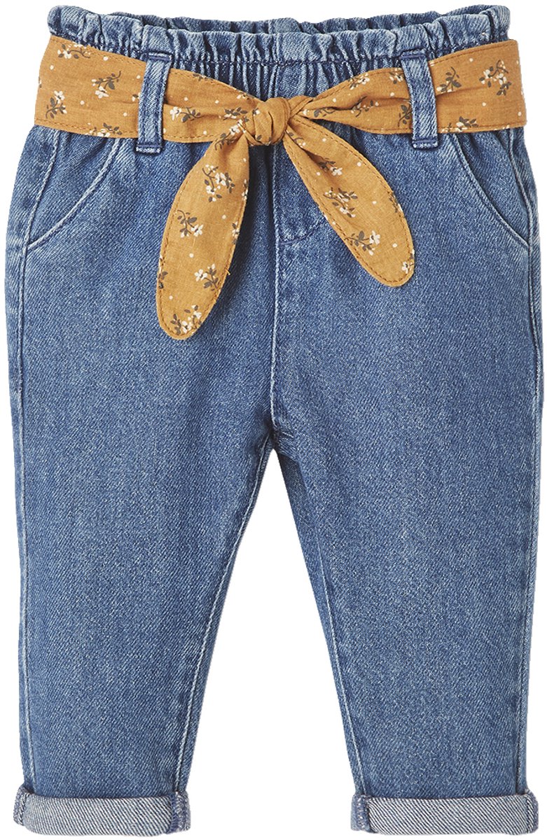 Vertbaudet Babyjeans met stoffen riem