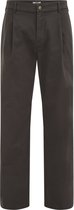 WE Fashion Heren loose fit chino met bandplooi en elastische broekband