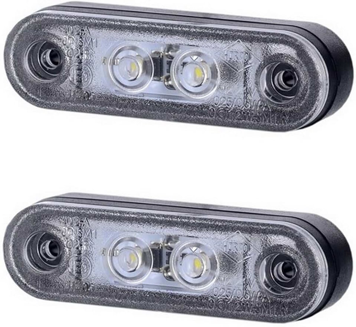 2 x 2 SMD LED wit begrenzingslicht zijlicht met rubberen pad 12V 24V E-keurmerk positielicht auto vrachtwagen auto lamp lamp licht universeel