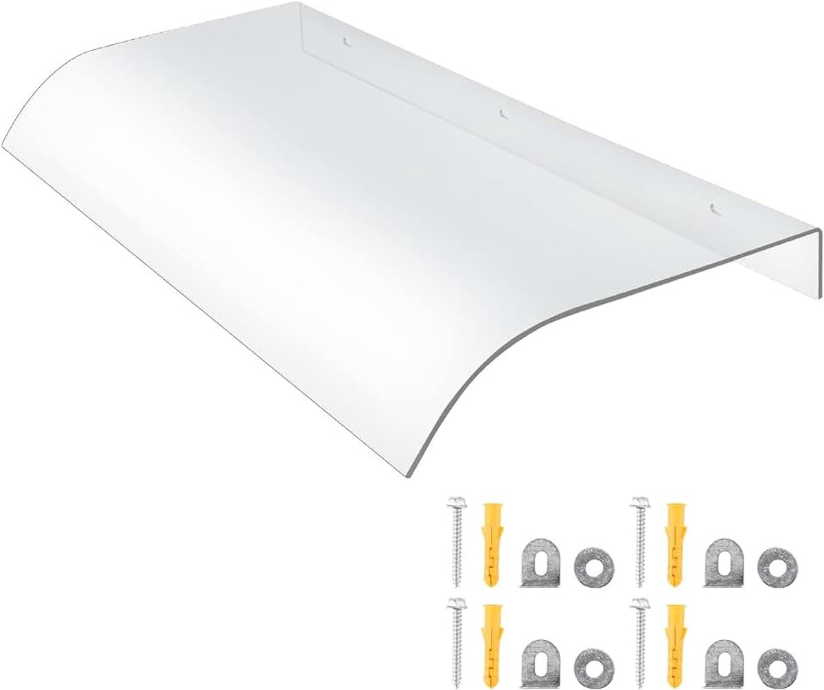 Huisdeur luifel 40 x 80 cm polycarbonaat transparant overkapping voor balkon raam voordeur huisingang regenbescherming