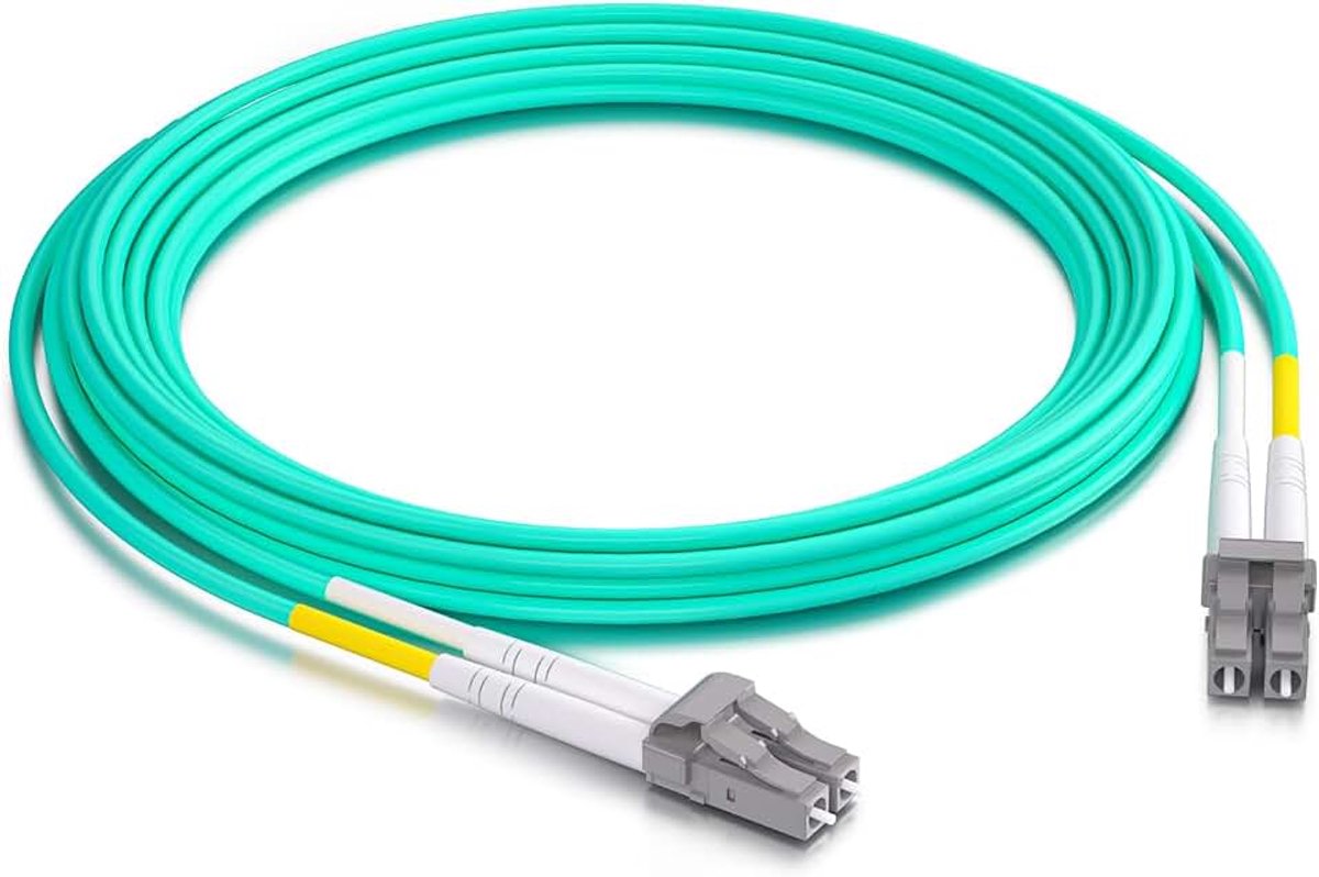 LC to LC glasvezel patchkabel 30 meter (98 ft), multimode jumper duplex 50/125 μm, UPC LSZH, voor 10G/1G MMF SFP-transceiver en meer