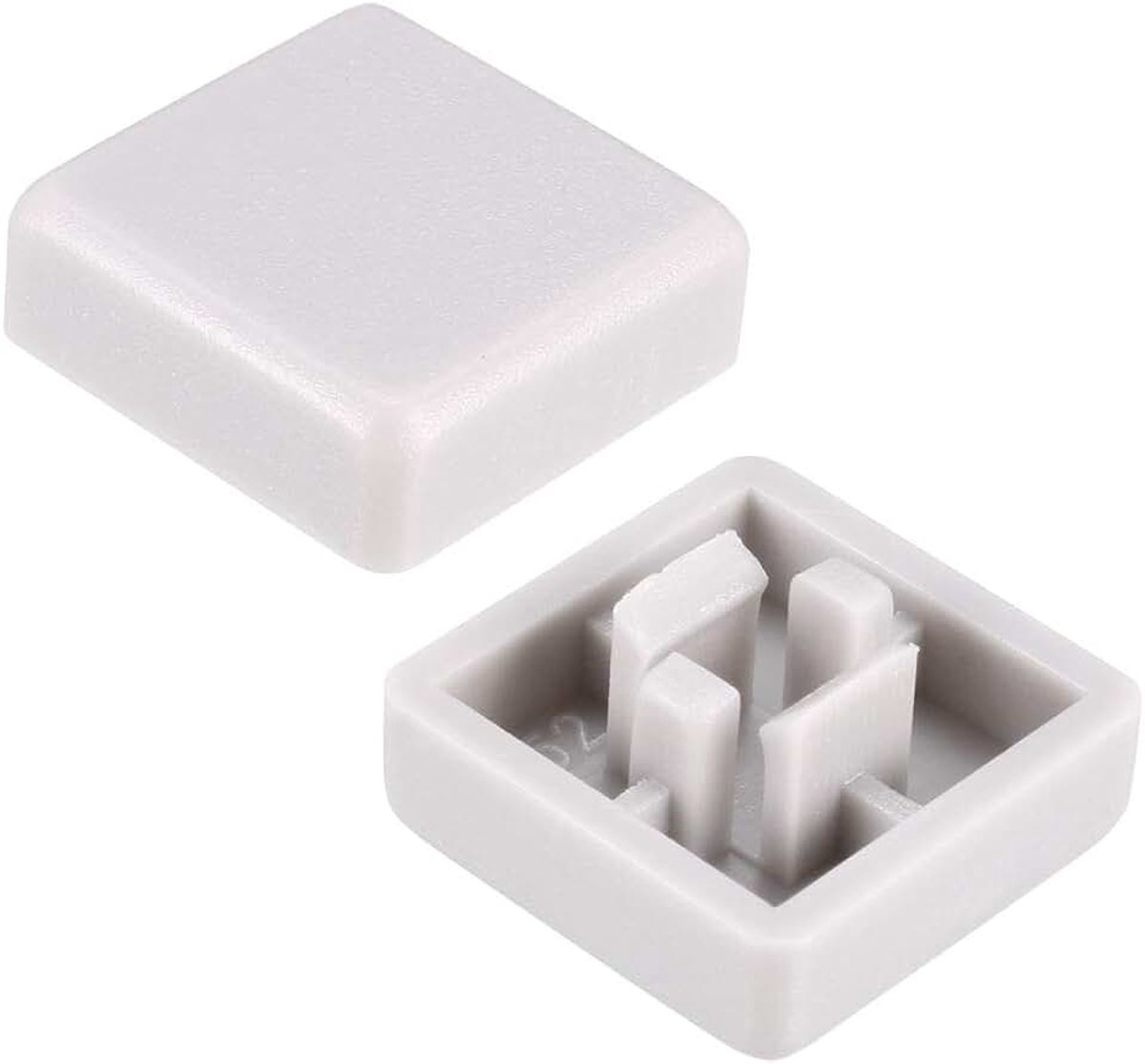 Sourcing map 20x kunststof 12x12mm afdekking toetsdoppen grijs drukknop tactiele 12x12x7,3mm klokschakelaar