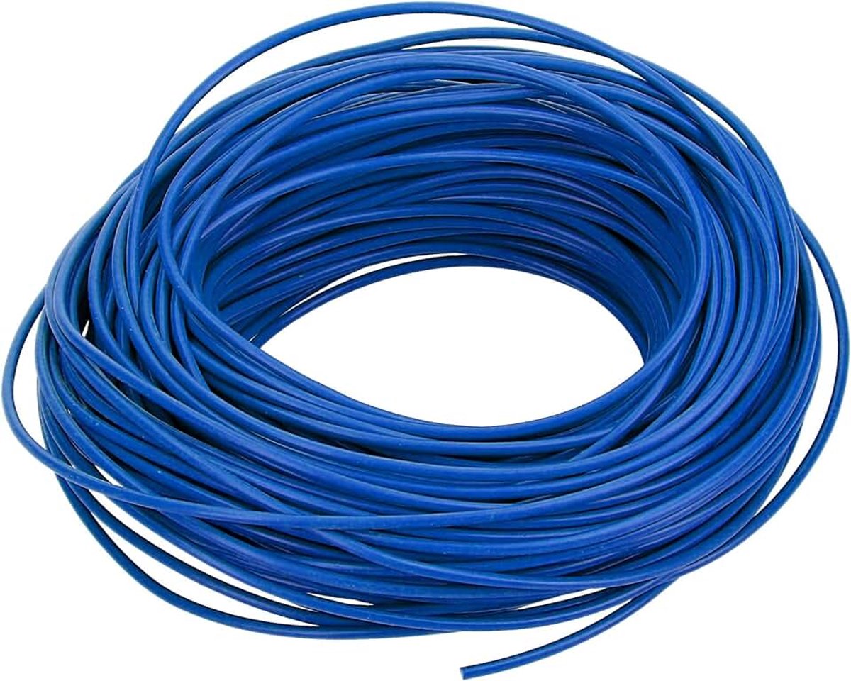 10m Voertuigkabel FLRY-B 1,5 mm2 Blauw - KFZ-Kabel voor Auto | Koperen strengen volgens ISO 6722 en EN 13602, oliebestendig, zelfdovend PVC, temperatuurbereik van -40 tot +105 graden