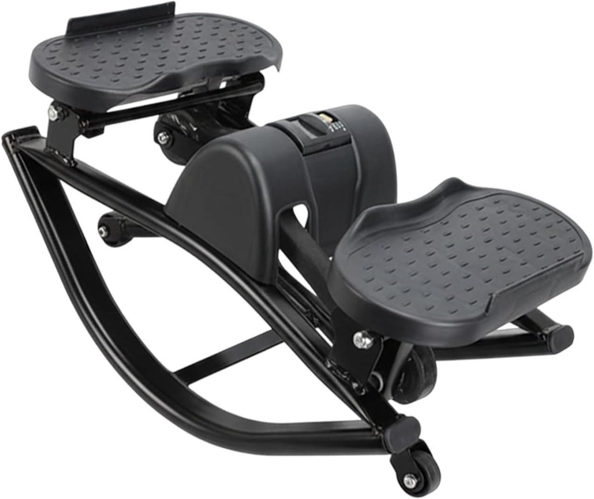 Stepper met Weerstandsbanden - Balance Trainer - Thuis Fitness - Gevoelige Gewrichten - 49 x 27 x 23 cm - Zwart