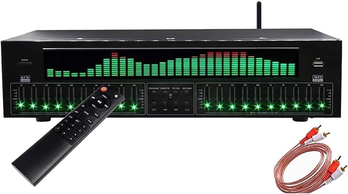 31-bands equalizer, professionele digitale stereo-audio-equalizer, geluidssysteem met led-soundprocessor, ruisonderdrukking, voor opnamestudio's