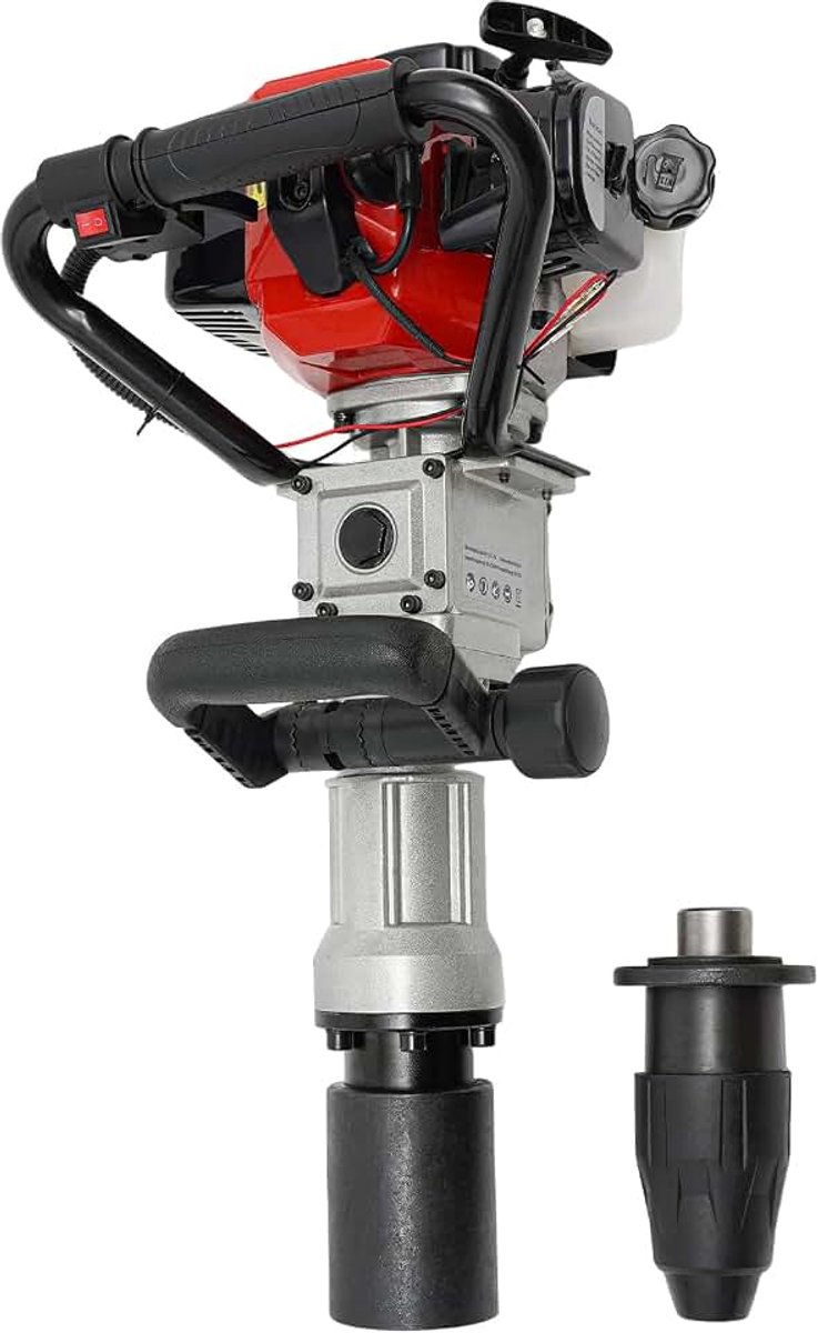 Handram met 2-takt benzine, eencilindermotor, hekpaal, bruine, paalkopgrootte: φ55 mm/φ70 mm, 1700-2230BPM, goede warmteafvoer, laag verbruik