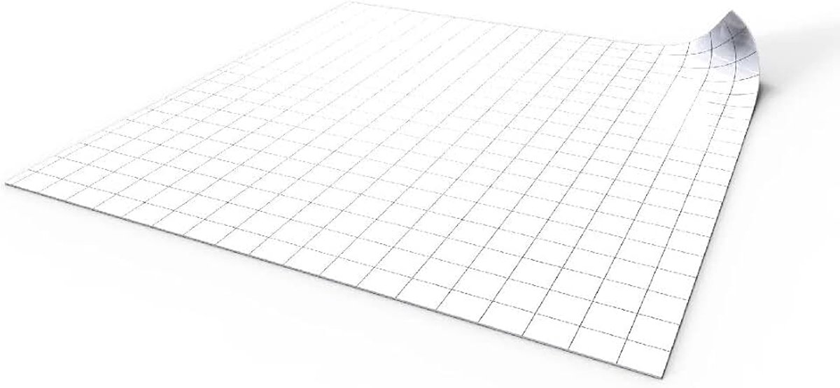 Afwisbare rollenspeelmat 50x50cm met vierkant raster - droog afwasbare vechtmat voor rollenspellen, Dungeons and Dragons (D&D), Pathfinder - wit