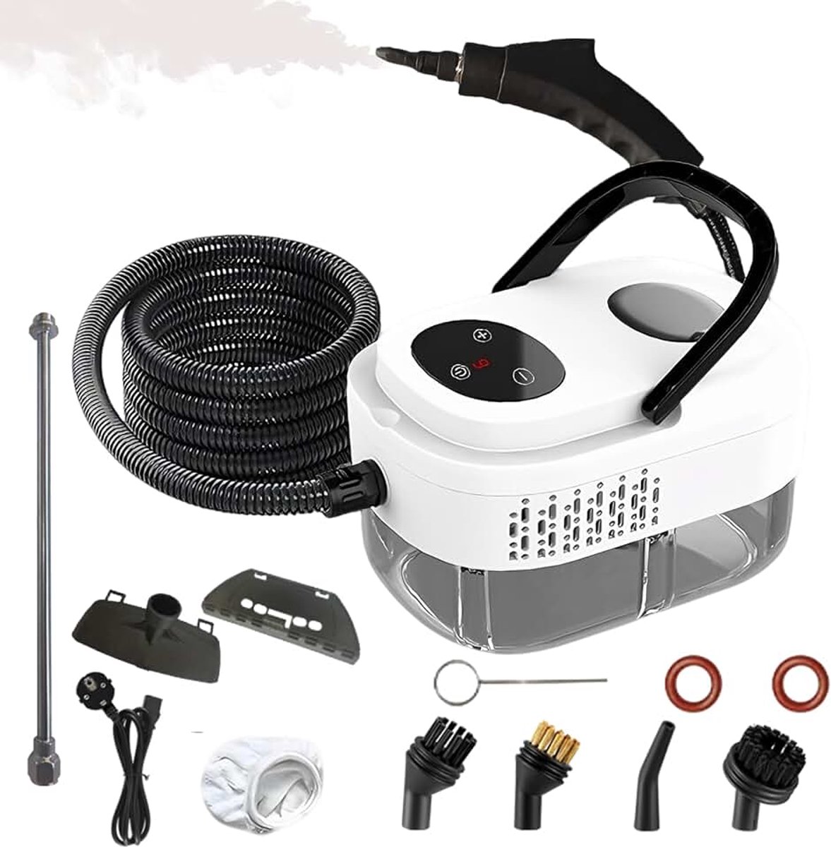 Stoomreiniger, 2500 W, 3,0 bar, handstoomreiniger met 3 borstelkoppen, multifunctionele stoomreiniger met 1000 ml grote watertank, stoomreiniger voor keukenmeubels, badkamer