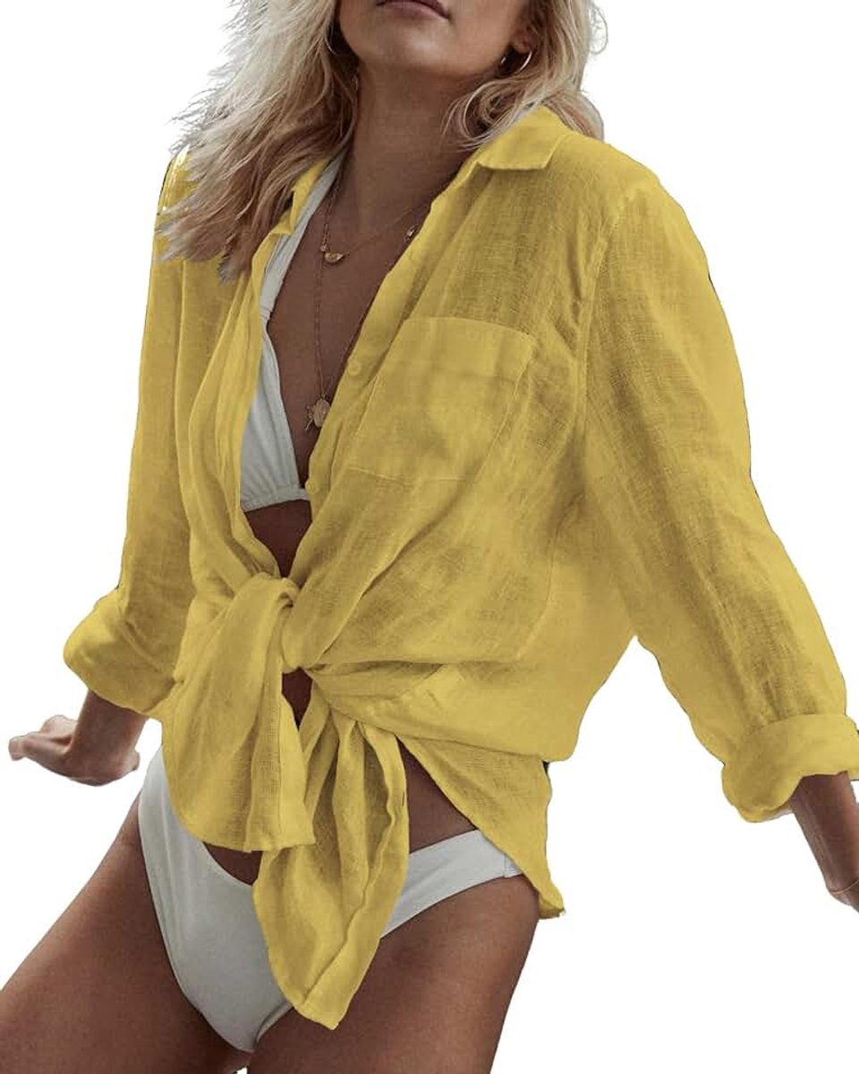 Kimono cover-up voor badpak voor dames, open voorkant, franjes, bikini, zwemmen