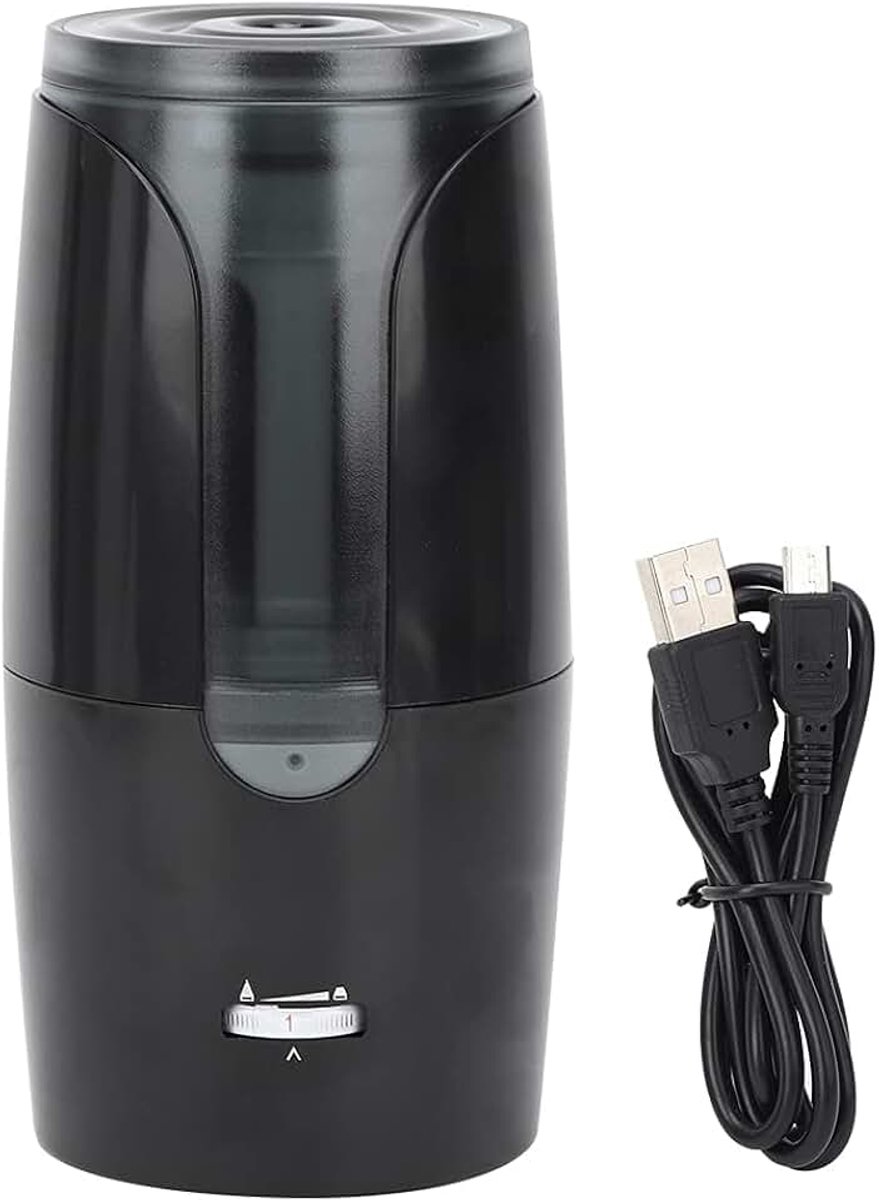 Puntenslijper, Draagbare Elektrische Puntenslijper Spiraalvormig Mes Om Snel Te Slijpen voor Kleurpotloden USB-batterij Werkt in Schoolklas KantoorThuis (8028 zwart)