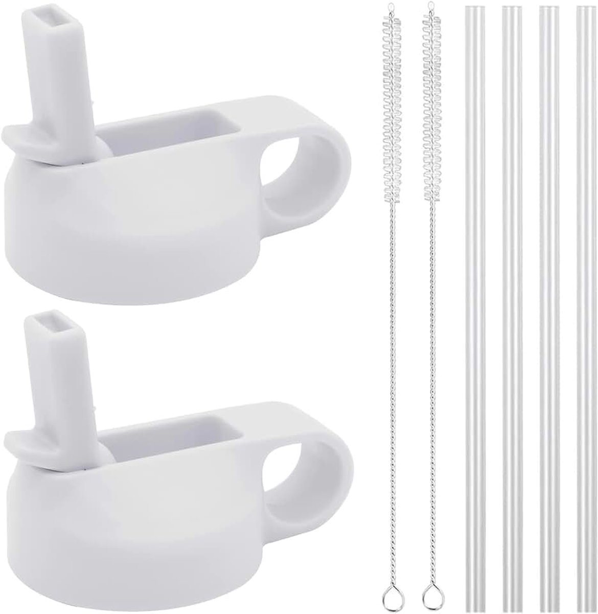 Strodeksel voor hydrokolf standaard mond of brede mond, sportdoppen waterfles accessoires top vervanging rietje deksel - 2 stuks