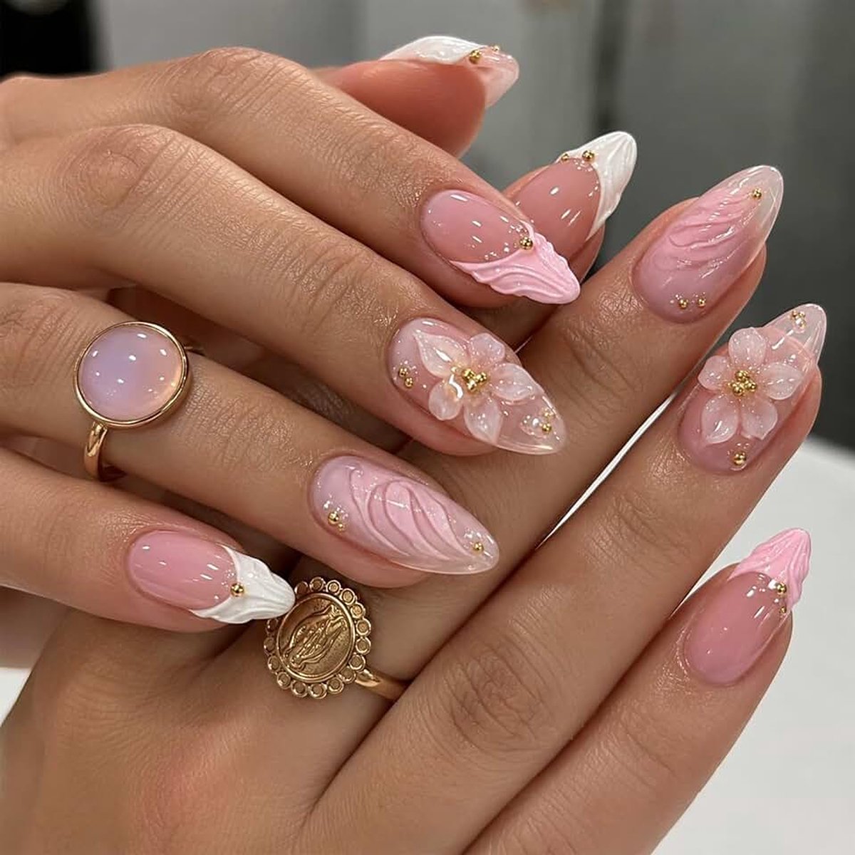 240 stuks nude amandel press on nails, middelgrote nepnagels, kunstnagels, acrylnagels, press on nails, amandellijm op nagels, kunstnageltips