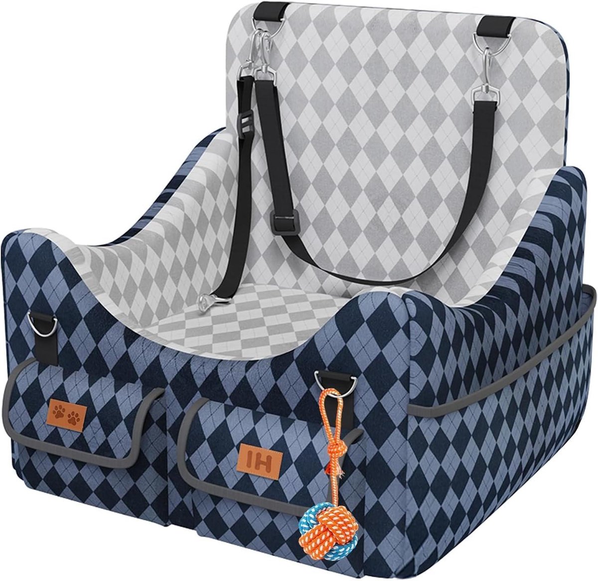 Hondenstoel Auto - Hondenbooster Zitje - Veilig Reizen - Traagschuim Kussen - Tot 16 kg - Zwart