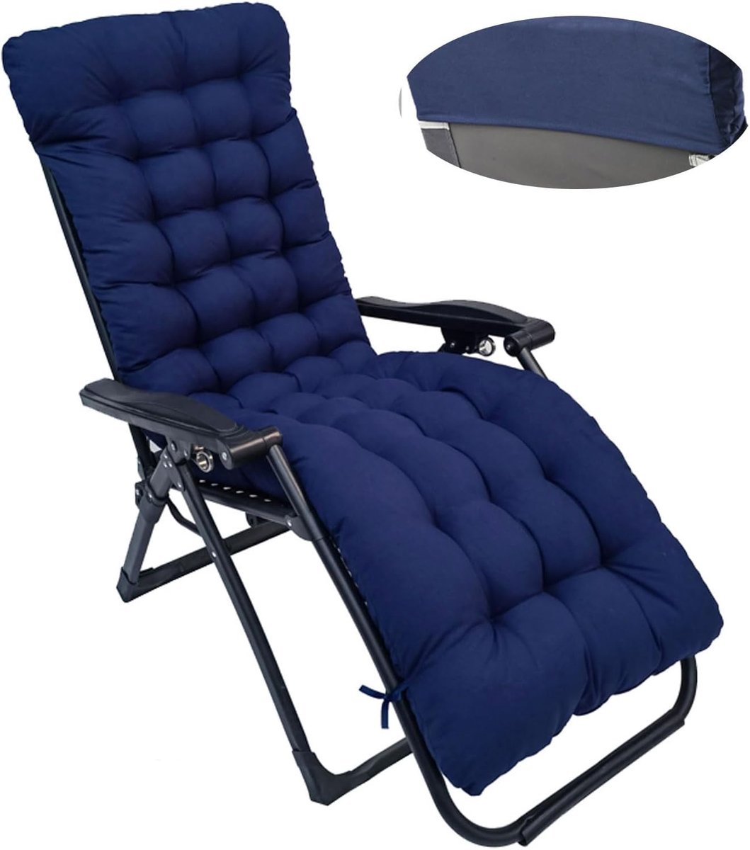 SnelShoppen - Ligstoelkussen Antislip voor Tuinstoelen - Zonnebed Kussen met Hoge Rugleuning - 8 cm Dikke Vulling - Perfect voor Tuin, Camping en Rela