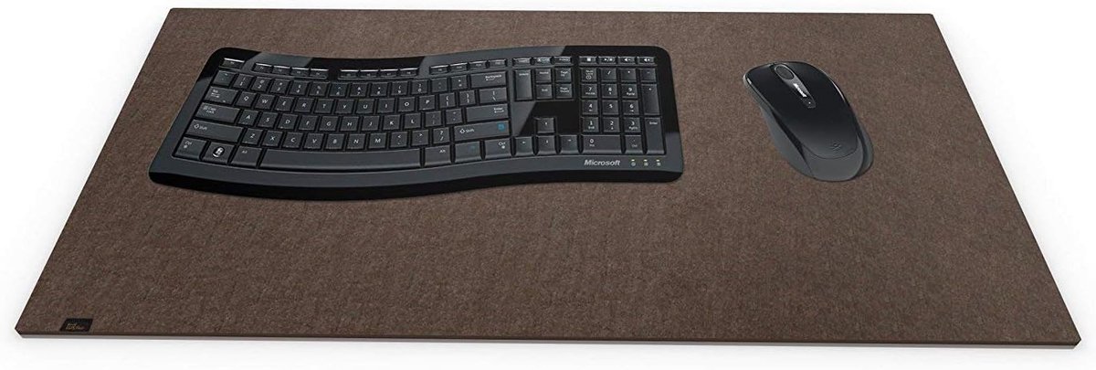 Vilten Bureauonderlegger Bruin XXL (Ca. 40x80cm) - Bijzonder Zacht en Comfortabel Alternatief Voor Papieren of Lederen Onderlegger