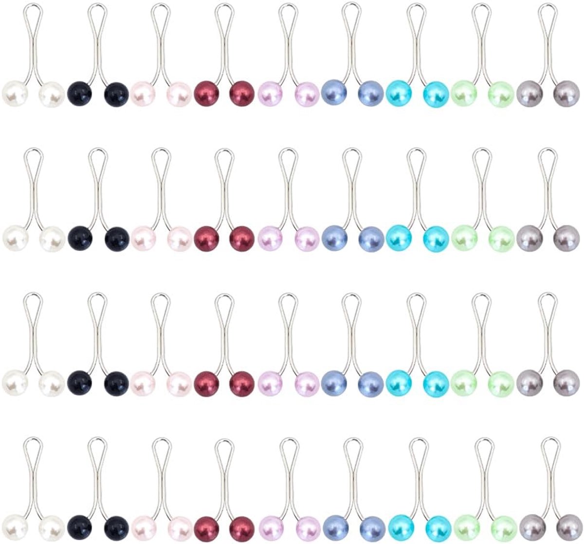 36 stuks hijab-spelden voor vrouwen, gekleurde hijab-clips, veiligheid U-clips, mode voor sjaals, hijabs voor vrouwen, dames, broche, veiligheidsspelden (9 kleuren), Small, Metaal