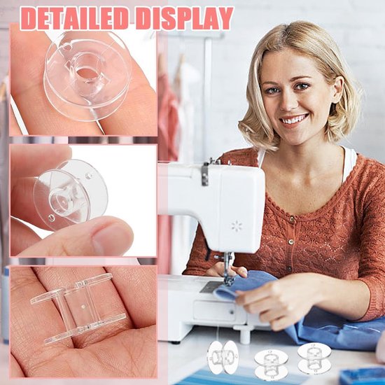 Spoelen Plastic Naaimachine Spoelen Transparante Huishoudelijke Spoelen Borduurspoelen Naaiaccessoires voor Naaien DIY Knipprojecten Kledingsprojecten — afbeelding 3