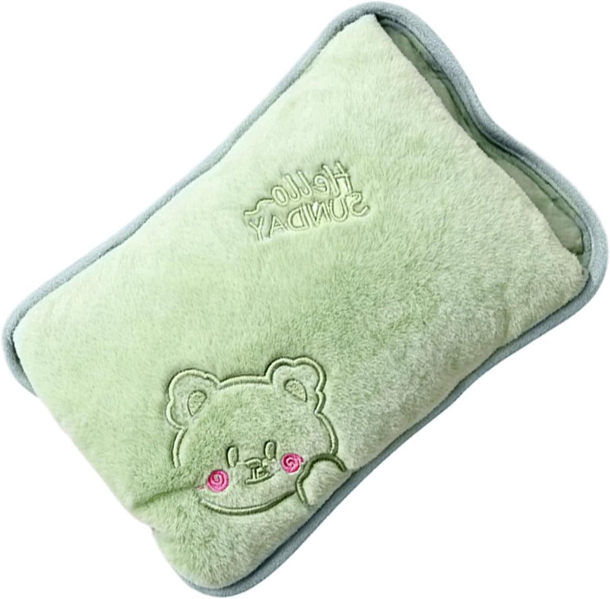 Elektrische warmwaterkruik - Oplaadbare kruik - Lijf verwarmen - Zachte pluche hoes - 27 x 19 cm - Grijs