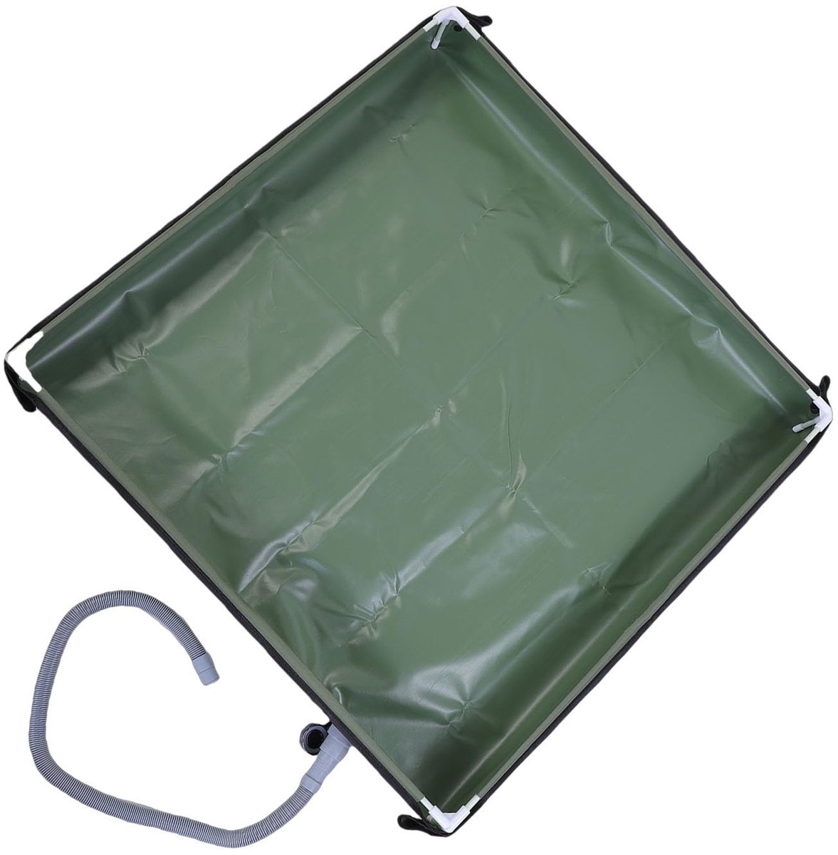 SnelShoppen - Opvouwbare Douchebak Draagbare Douchebak met Afvoer voor Kamperen en Campers 31,5x31,5x3,9in Groen Buitendiameter 80x80x10cm