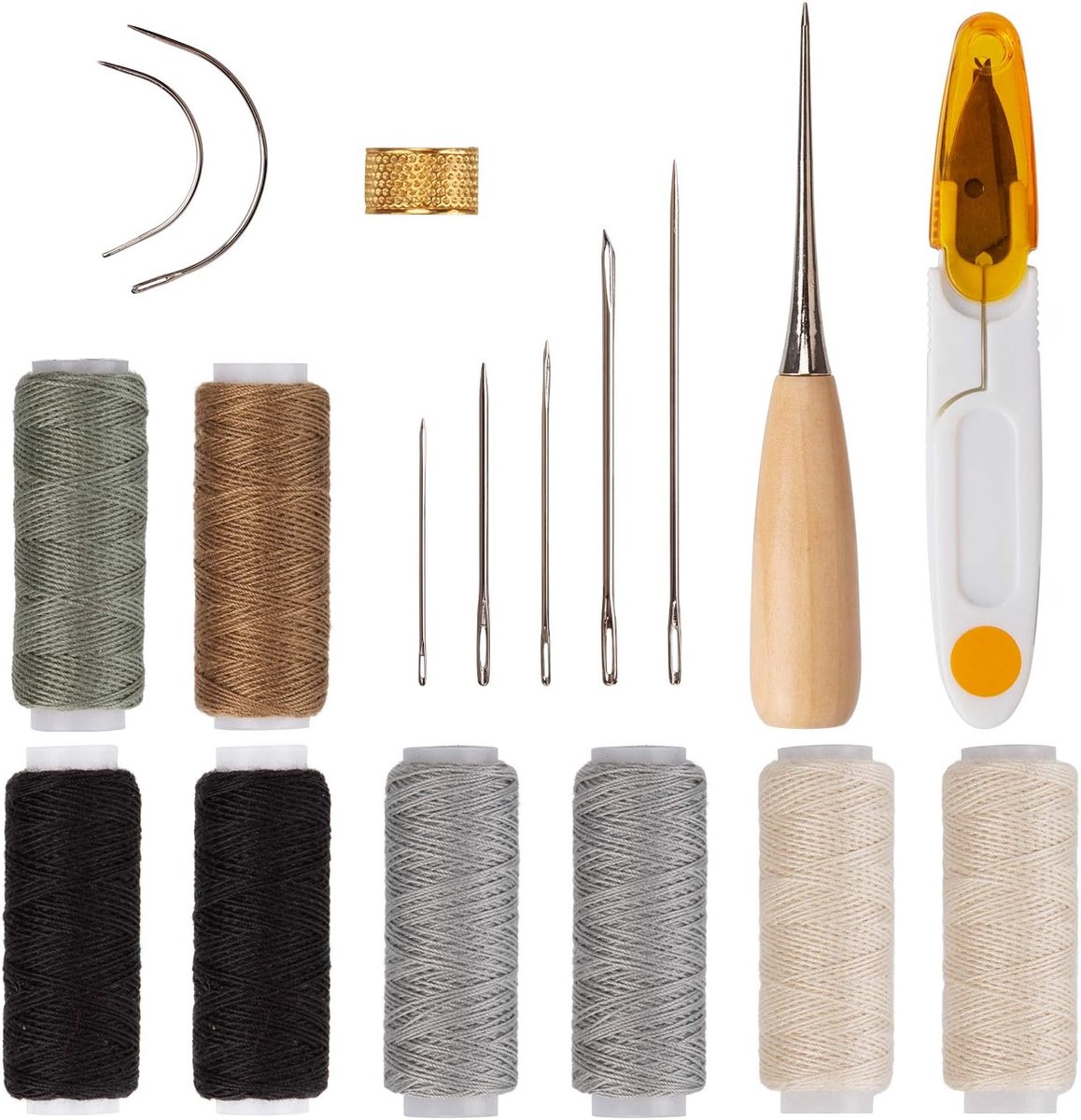 18 Stuks Lederen Naainaalden voor Lederen Reparatie voor Meubelleer, Tapijten, Canvas, Naaiaccessoires