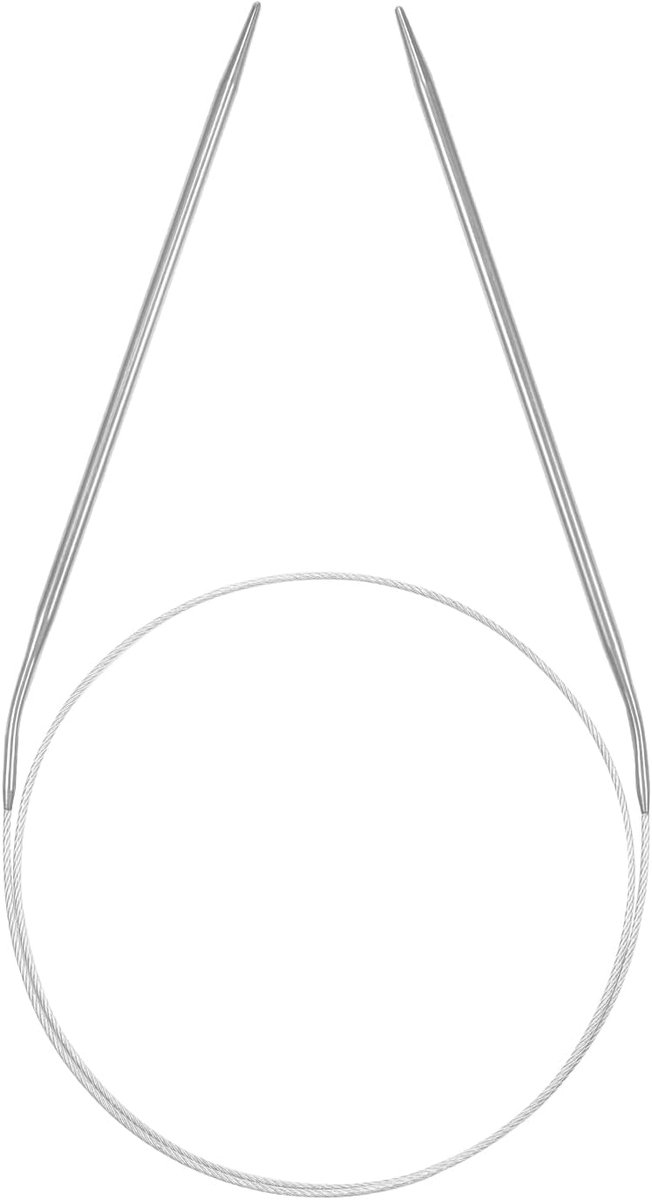 6mm Rondbreinaalden Verwisselbaar Ronde Breinaalden Roestvrijstalen Brei- en Haakbenodigdheden voor Weefliefhebbers (80cm Lang)