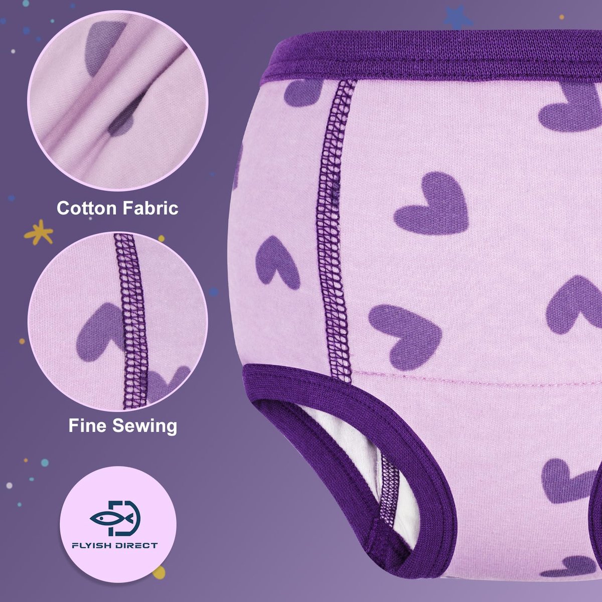 SnelShoppen - FLYISH DIRECT Potje voor Zindelijkheidstraining, Comfortabel en Ademend Kinderondergoed voor Jongens en Meisjes, 100/3T, Ideaal voor Thu