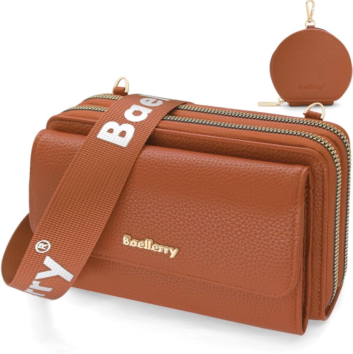 HNOOM Mobile Phone Case for Hanging Small Cell Phone Shoulder Bag Women PU Leather Wallet Hanging Crossbody Shoulder - ShopVlot