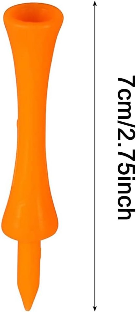 70 Stuks 70mm Oranje Plastic Golf Tees, Herbruikbare Golf Tee voor Training en Wedstrijden, Lange en Korte Golf Tees voor Golfer Accessoires — afbeelding 5