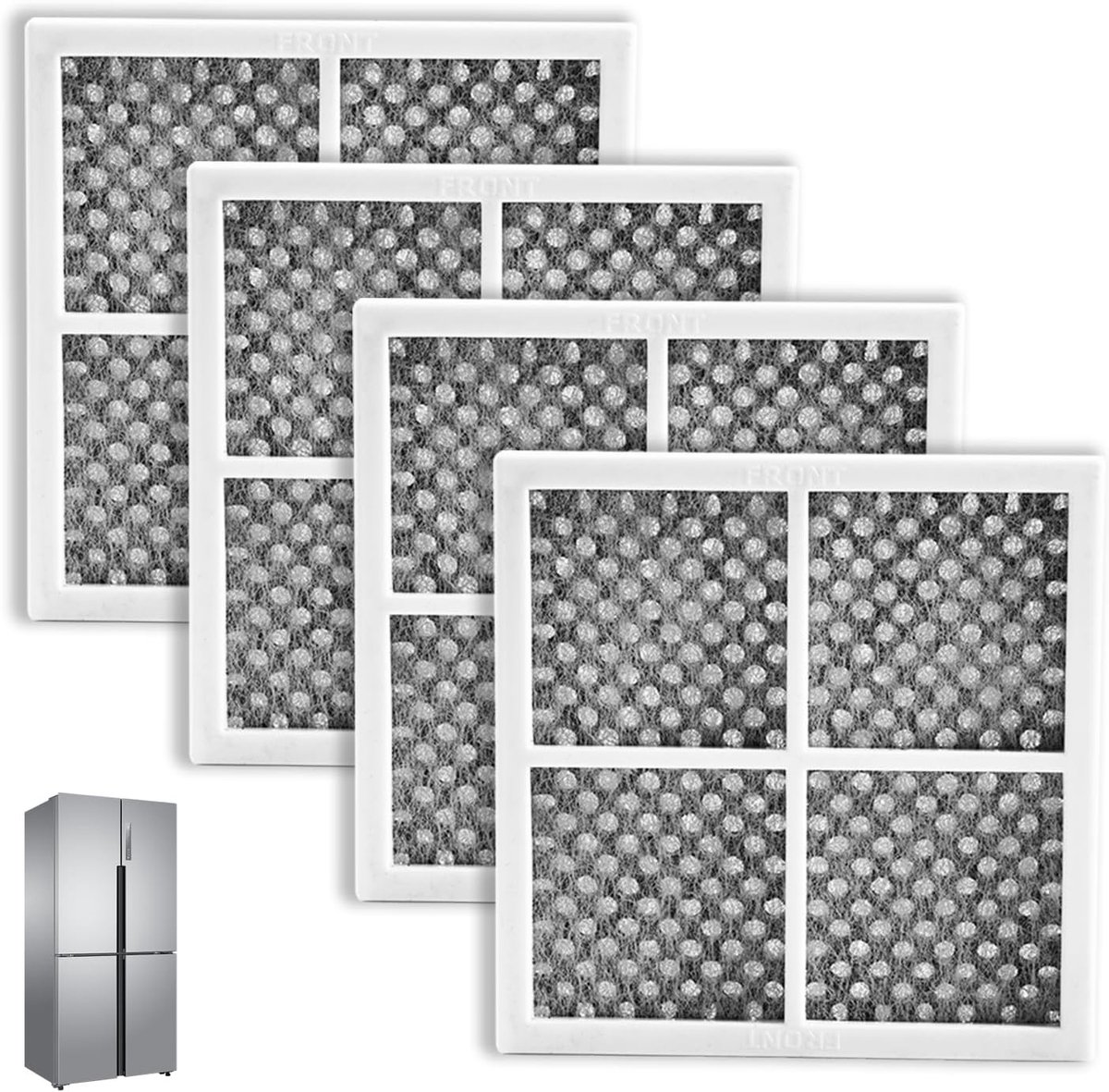 4 Stuks Actieve Koolstof Luchtfilters voor Koelkast, Vervangingsfilters voor Frisse Lucht, Geschikt voor Diverse Koelkastmodellen