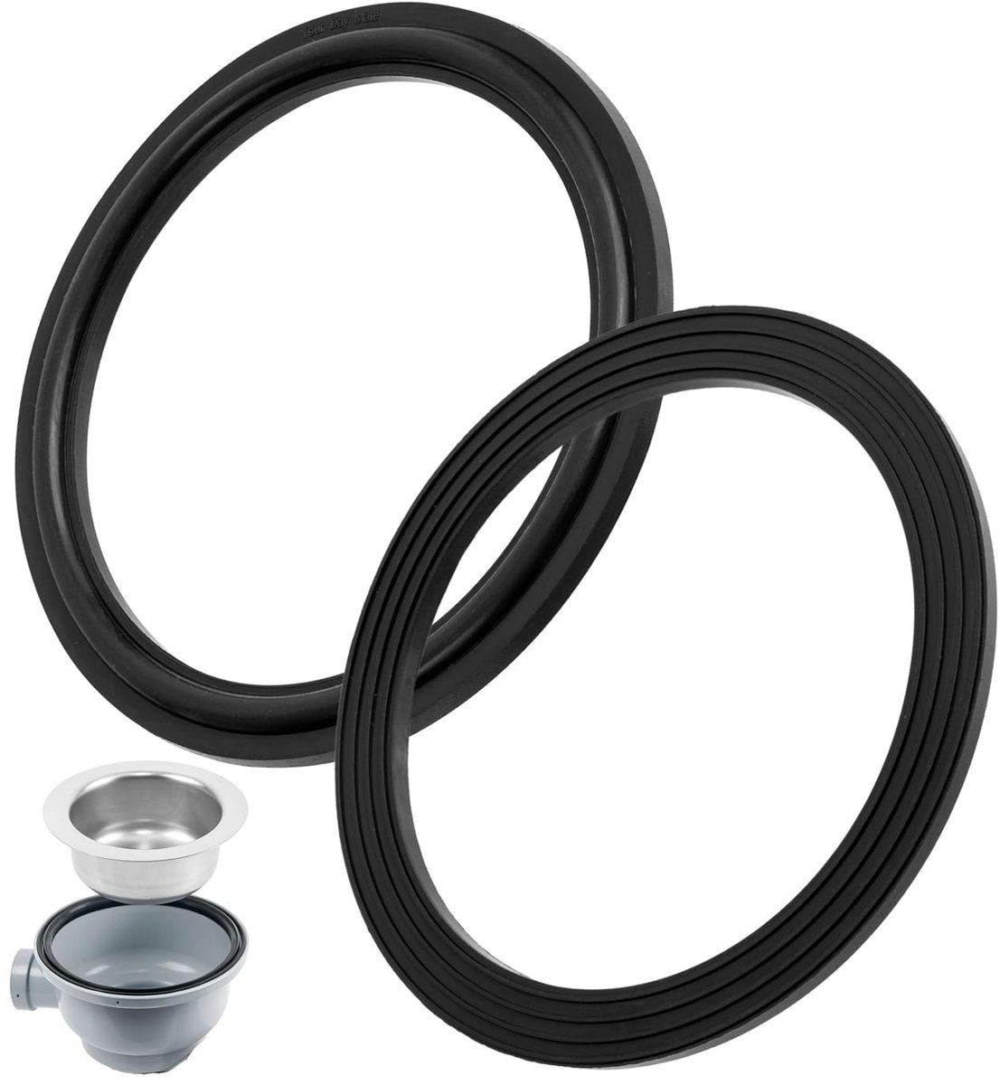 Profilluchting voor sifonafvoer, 2 delen, Ø 109 x 88 x 3,7 mm, voor 3 1/2"-koppelingen, compatibel met BLANCO, FRANKE, VIEGA, IKEA en anderen, pakkingsset voor keukenmengkraan, lipdichting