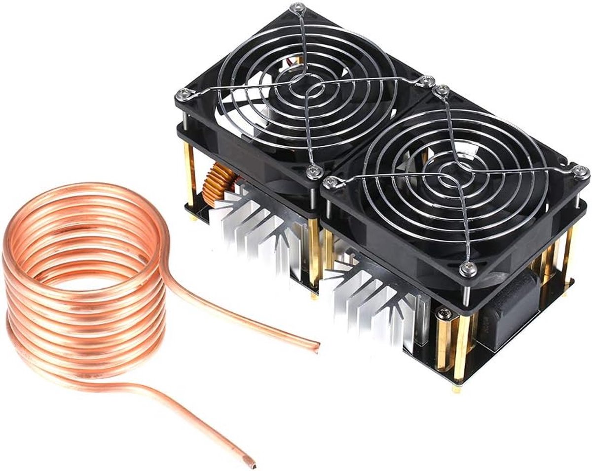 Inductieverwarmingsmodule, 1800W 40A 12V-48V ZVS inductieverwarmingsmodule, DIY Flyback-driververwarming, goede warmteafvoer met spoelaccessoires