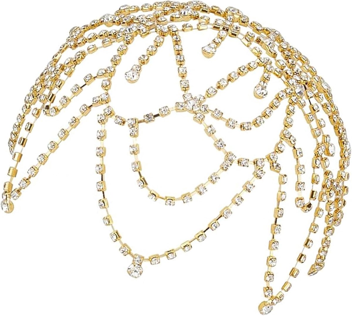 sieraden, kwastjes, ketting, haarband, kristallen hoofdketting, haarsieraad, haarketting, hoed, jaren 20 hoofdtooi, strass, net, hoofdketting voor dames en meisjes, voor festival