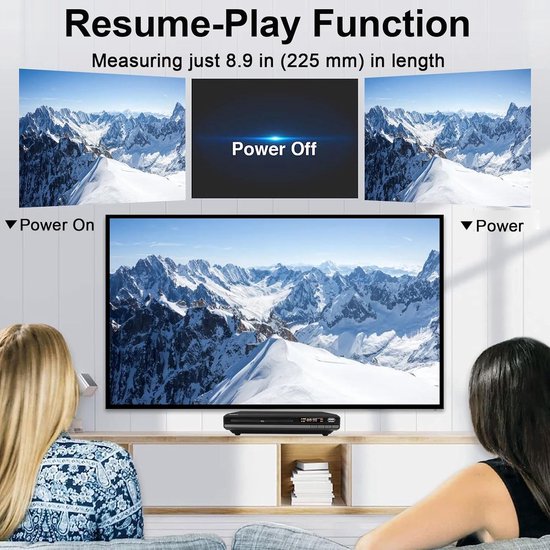 DVD-Speler HDMI Regiovrije DVD-Speler voor TV, 1080P-Upscaling, USB-Ingang, Breakpointgeheugen, Ingebouwde PAL NTSC, DVD-/CD-spelers Speelt Alle Regio's en Meerdere Formaten Af voor Thuis — afbeelding 5