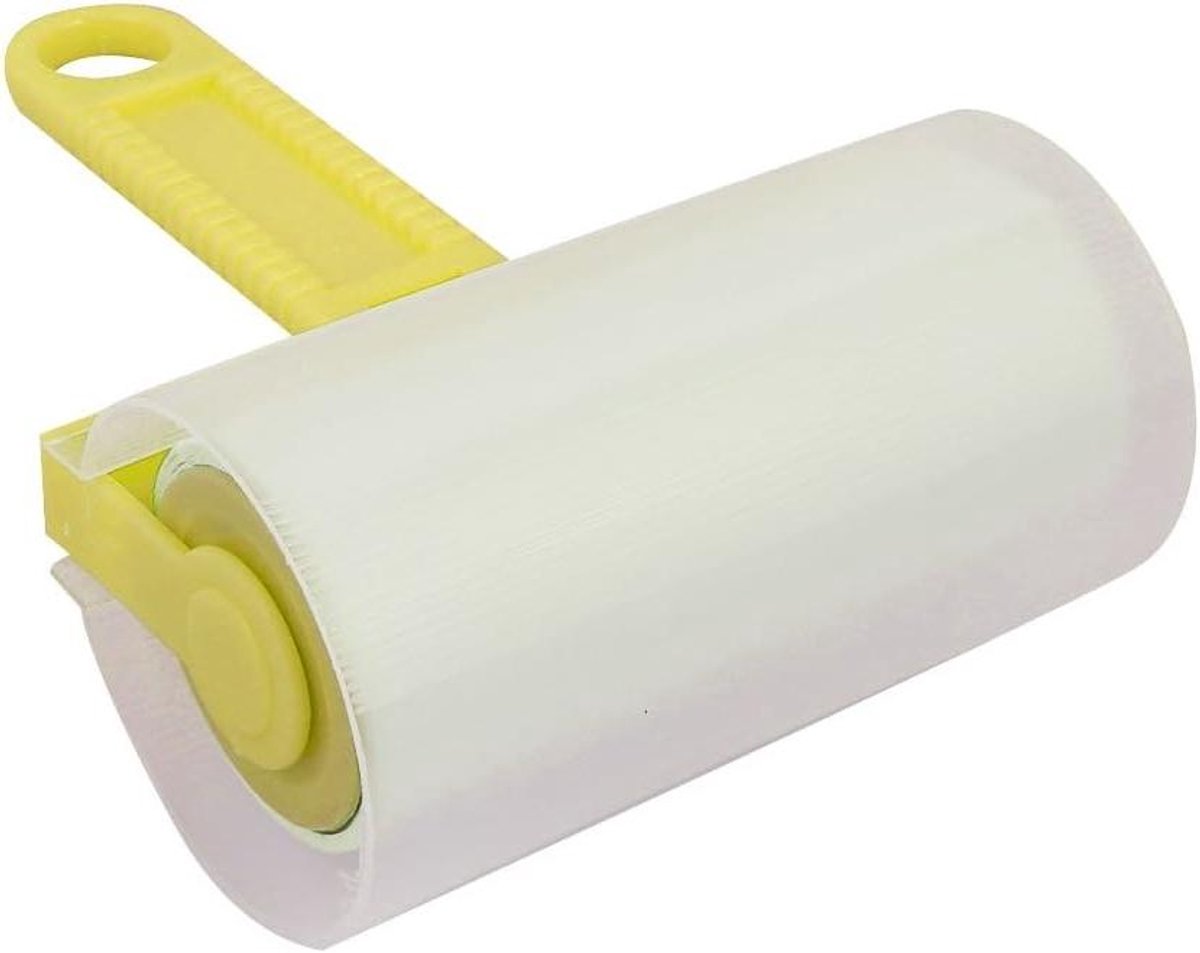 Haarstofverwijderaar - Pluisroller Kleding - Kleding Reinigen - Antislip Handvat - 18.5 cm - Roze Geel