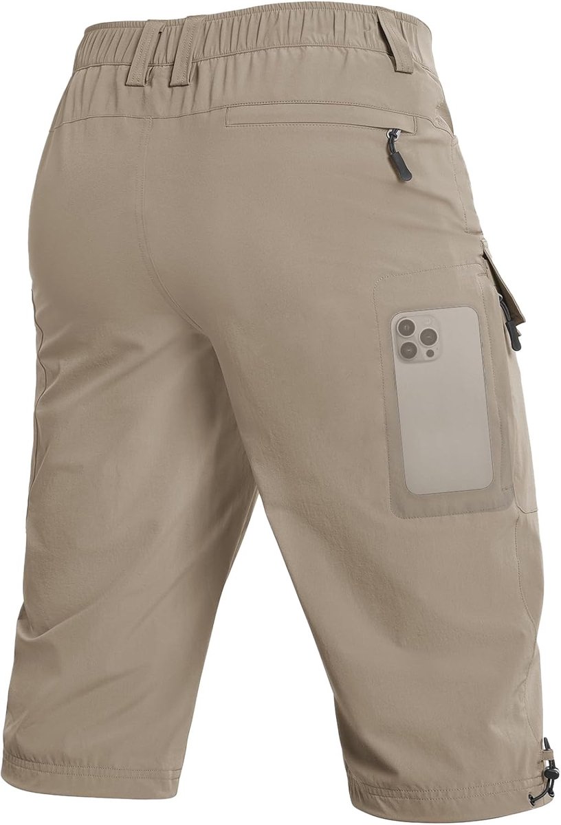 3/4 korte broek heren cargo-bermuda outdoor shorts heren 6 zakken lichte waterdichte cargobroek wandelbroek werkbroek mannen korte MTB outdoor sport zomer activewear shorts