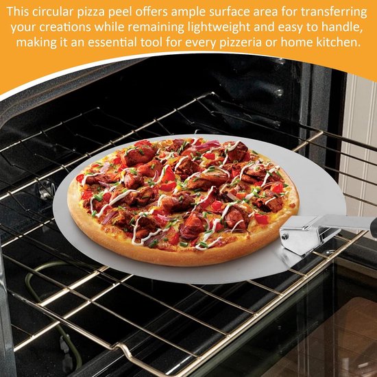 10-inch pizzaschep, inklapbare pizzaschep, roestvrijstalen pizzaspatel met PP-greep, broodschep voor de oven, pizza spatel voor pizza, cake, brood, taarten (25,4*25,4 cm) — afbeelding 5