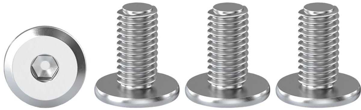 Roestvrijstalen schroeven M4, lenskopschroeven, 20 stuks, platte kopschroeven, binnenzeskant, M4 x 12 mm, V2A schroeven, meubelschroeven voor meubelmontage, houtbewerkingsprojecten
