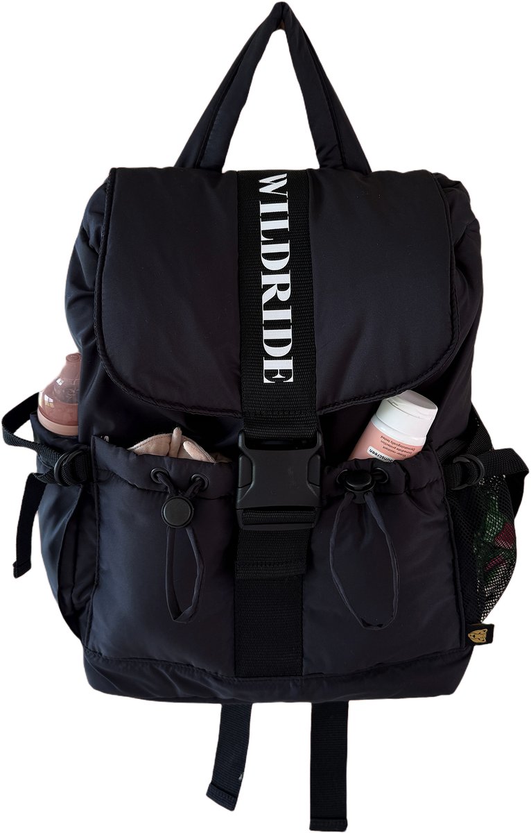 Wildride® Luiertas Rugzak - Rugtas van Gerecycled Materiaal - Verzorgingstas - Baby Rugtas - Organizer Tas - Diaper Bag - Zwart