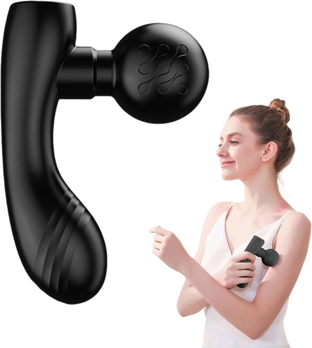 Percussie Massager - Spierapparaat - Spierontspanning - Dubbele Kop - 14.8 x 10.8 x 5.6 cm - Zwart