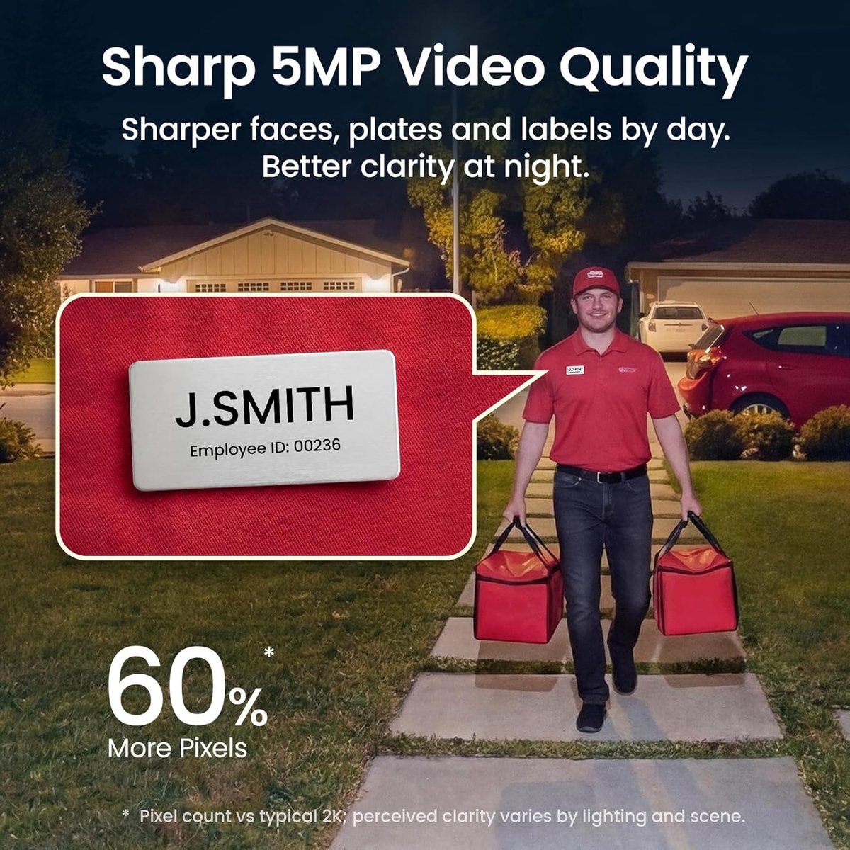SnelShoppen - Videodeurbel met Camera, HD 5MP, 3K Video, WiFi 5/2.4GHz, 180 Dagen Batterijduur, Infrarot Nachtzicht, 166° Weithoek, Compatibel met Ale