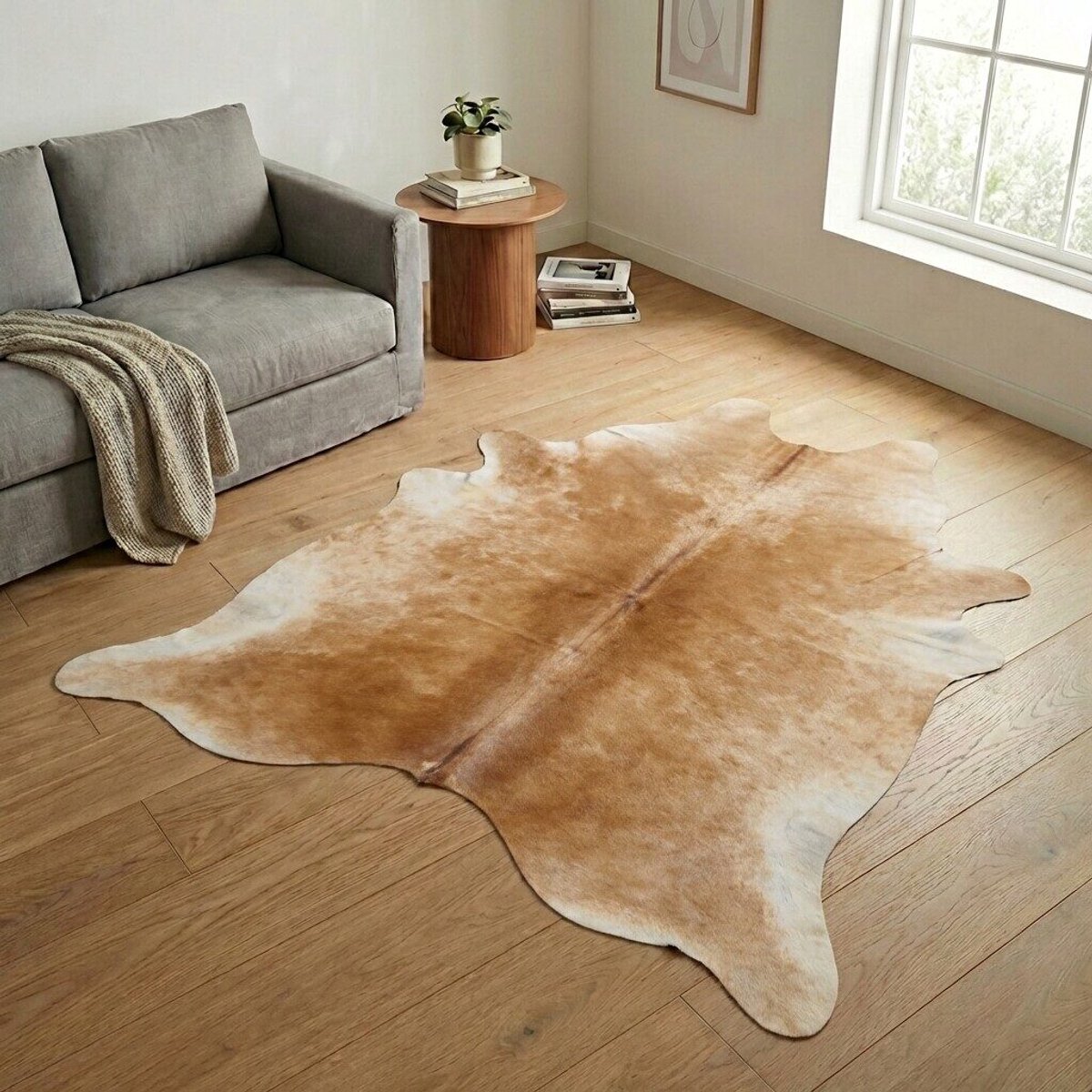 Koeienhuid Vloerkleed XXL (Extra Groot) - Effen-solid - 254 x 224 cm - Koeienkleed / Koeienvel / Dierenvel / Dierenhuid / Koehuid Tapijt