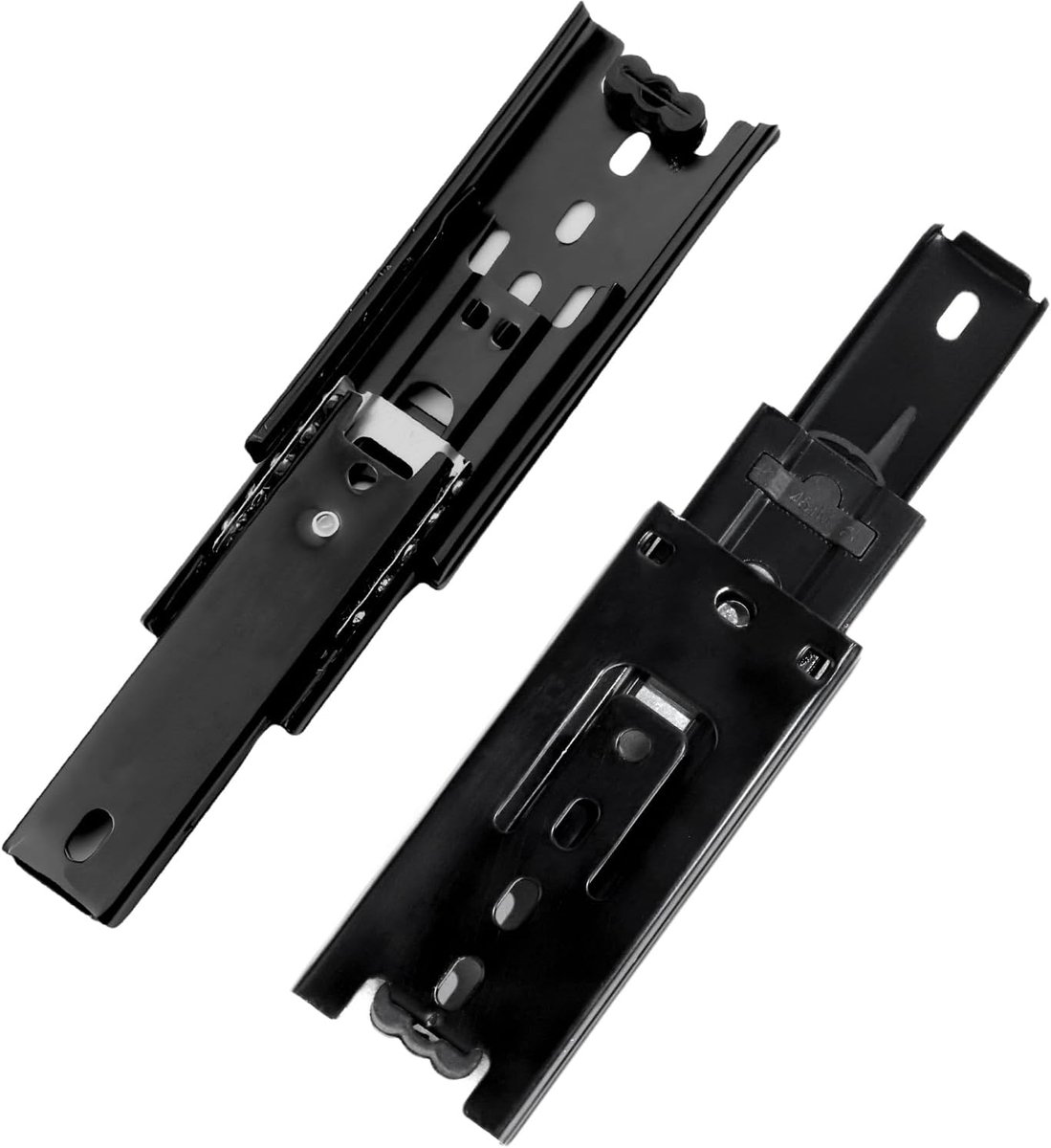 Ladegeleiders 100mm, lade-uittrekrails 10cm, 3-voudige telescopische lade-uittrekking, lade scharnieren volledige uittrekking 185mm, zwaar draagvermogen van 45 KG