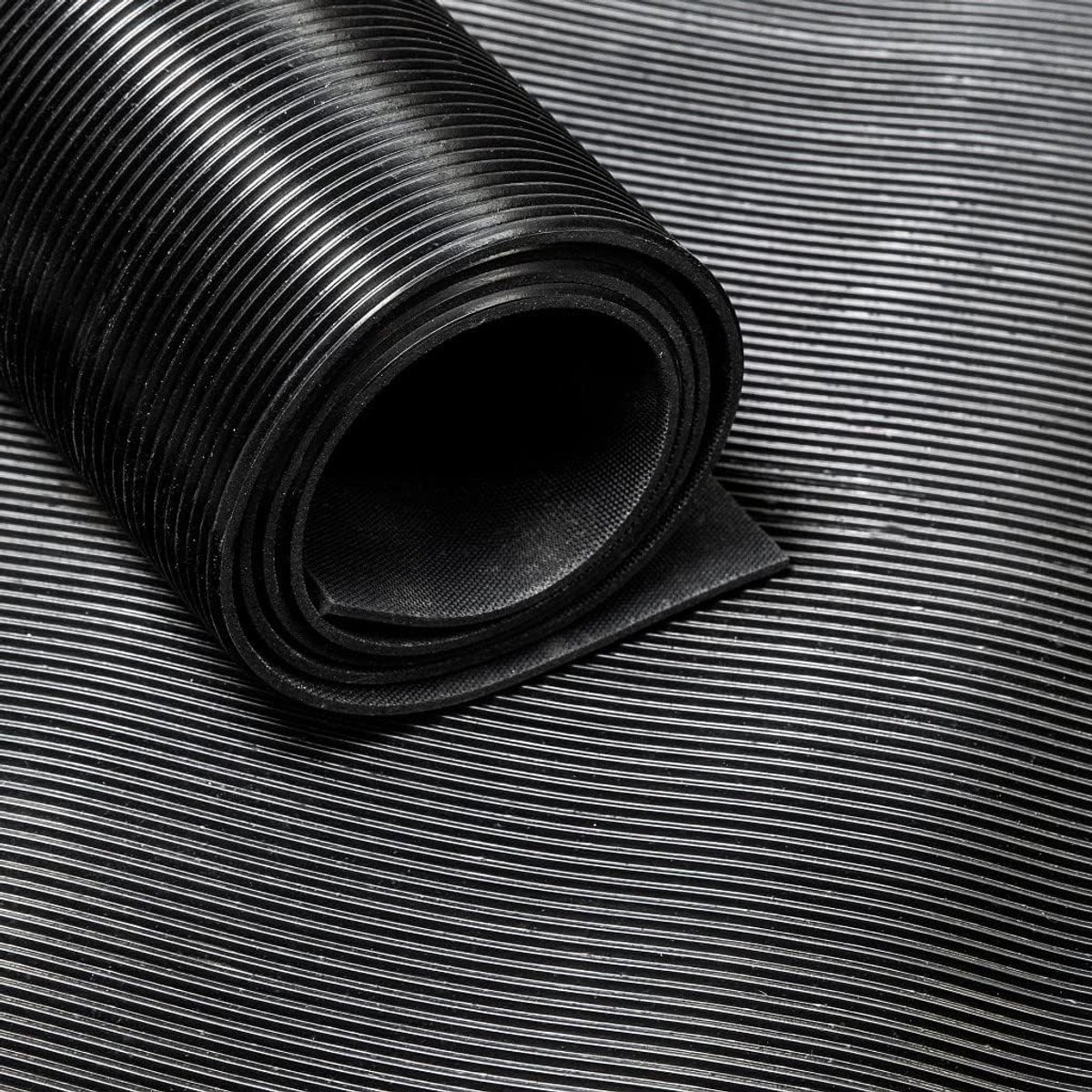 Rubberen loper/rubberen mat van de rol, groeven (120 cm x 3 mm)