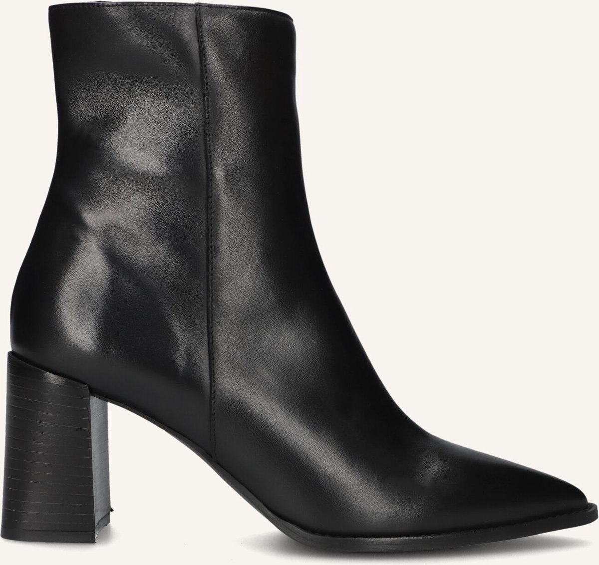 Notre-V 84836 Enkellaarsjes - Enkelboots met rits - Dames - Zwart - Maat 37