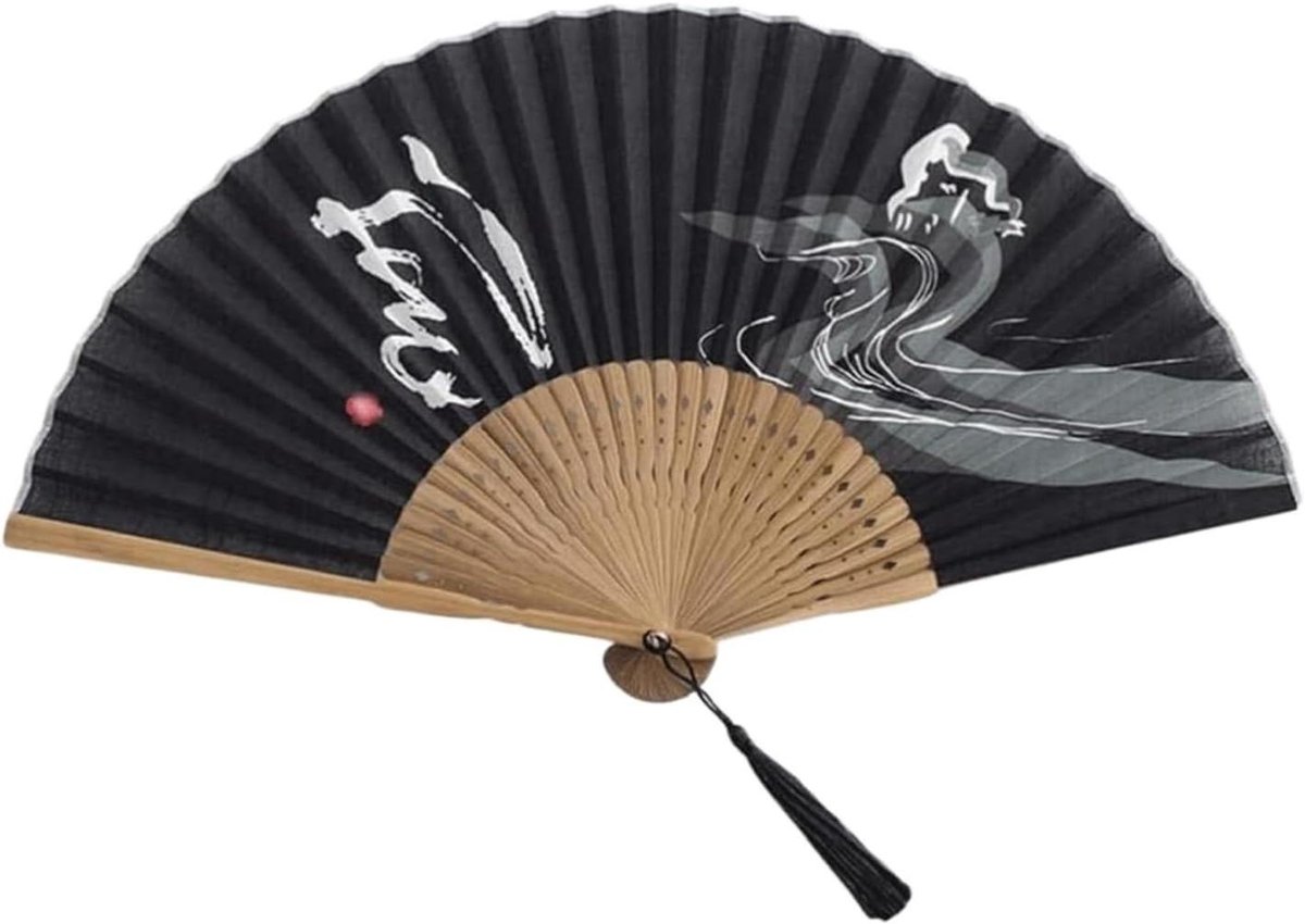Handwaaier Kalligrafie - Vouwventilator Zijde - Dansen Cosplay - Handgemaakt Bamboe - 22 cm 38 cm - Niet gespecificeerd