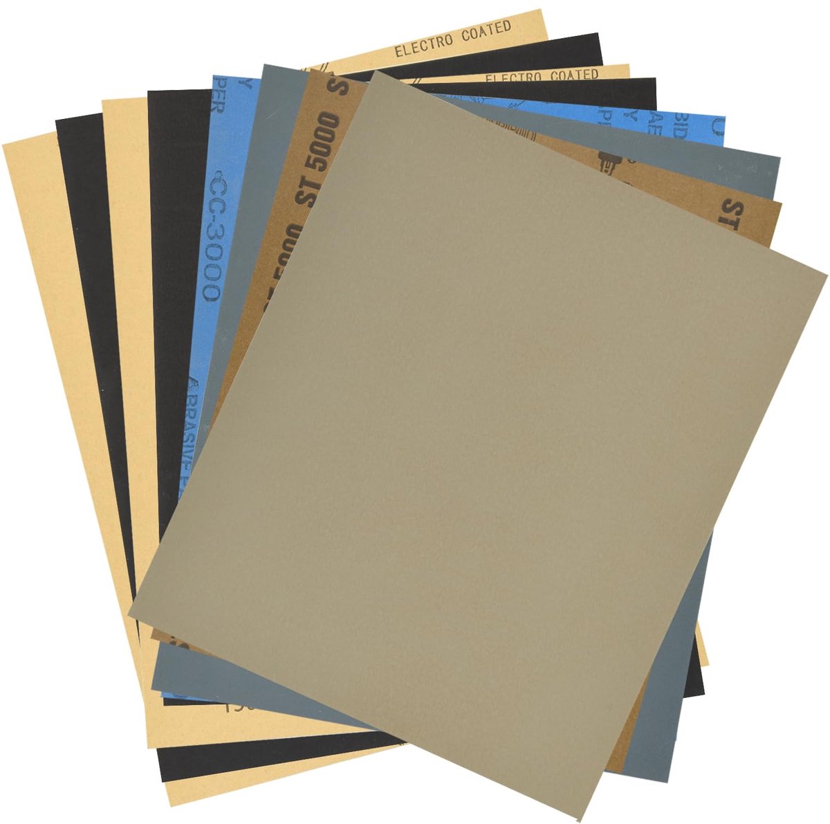 Schuurpapier, 230 x 280 mm, korrel 1500/2000/3000/5000, 32 stuks nat en droog schuurpapier, voor handwerk, glas, metaal, roestverwijdering
