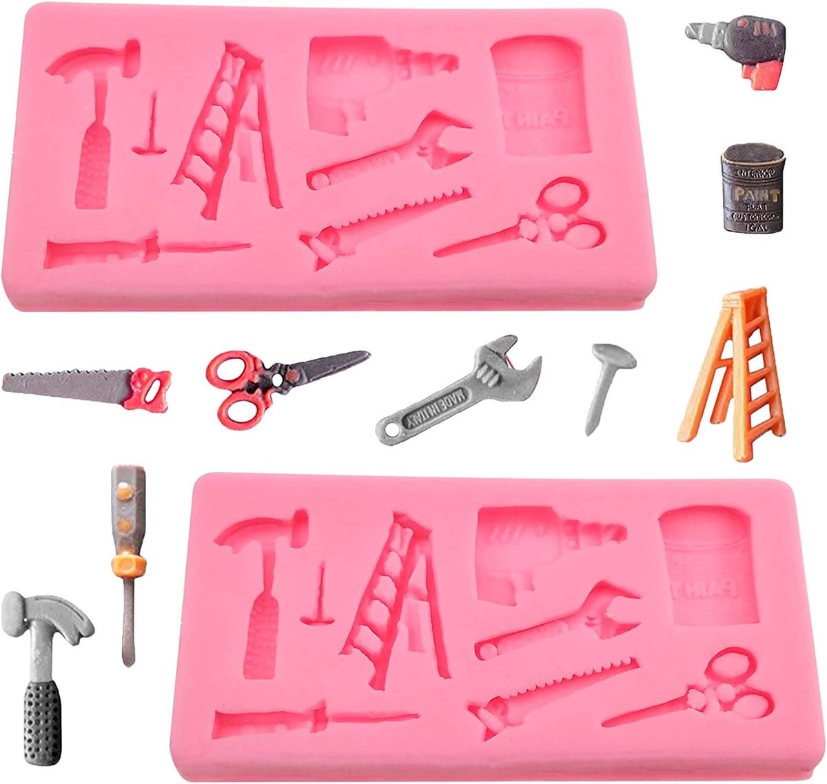 Fondant Lovely Silicone Duurzaam Topper Hammer Spanner Gereedschap DIY Bakvormen