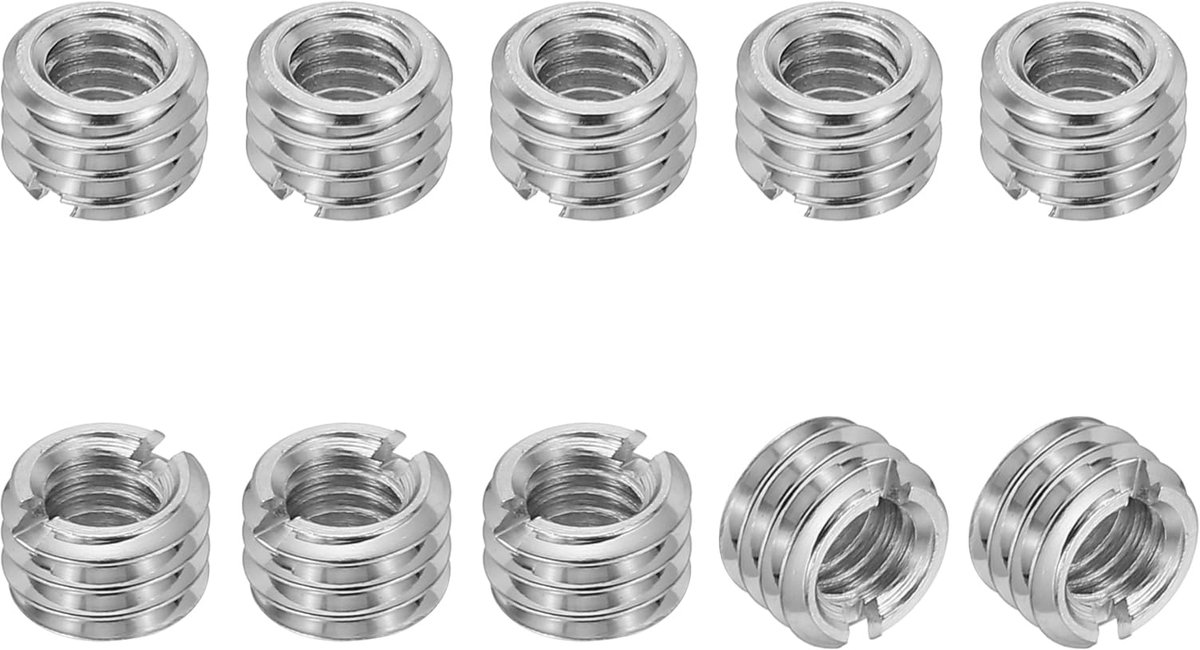10 stuks schroefdraadinzet, M6 naar M4 x 4 mm roestvrijstalen reductiemoer schroefdraadhuls, gesleuven schroefdraadadapter m6 m4 schroefdraadinzethuls reductiemoer, schroefdraad reparatie